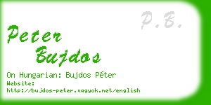 peter bujdos business card